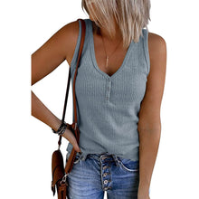 Load image into Gallery viewer, Womens V Neck Tank Tops Summer Ribbed Sleeveless
