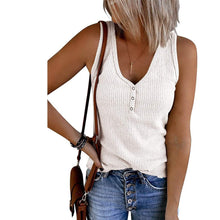 Load image into Gallery viewer, Womens V Neck Tank Tops Summer Ribbed Sleeveless
