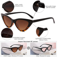 Load image into Gallery viewer, Women's Vintage Narrow Cat Eye Sunglasses
