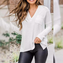 Load image into Gallery viewer, Women's Waffle Knit Fall Oversized Sweater V Neck Pullover Tops
