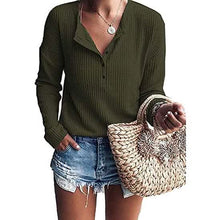 Load image into Gallery viewer, Women's Waffle Knit Tunic Tops Loose Long Sleeve
