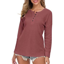 Load image into Gallery viewer, Women's Waffle Knit Tunic Tops Loose Long Sleeve
