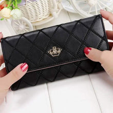 Load image into Gallery viewer, Womens Wallets Purses Plaid PU Leather Long Wallet Hasp Phone Bag
