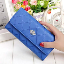 Load image into Gallery viewer, Womens Wallets Purses Plaid PU Leather Long Wallet Hasp Phone Bag
