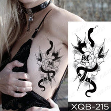 Load image into Gallery viewer, Womens Waterproof Temporary Tattoo Sticker Blue Flower Luxury Big Tatoo For Body Arm

