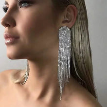 将图片加载到图库查看器，Women's White Drop Fringe Earrings
