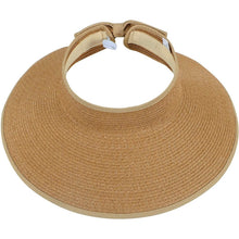 Load image into Gallery viewer, Women's Wide Brim Roll-up Straw Sun Hat Sun Visor
