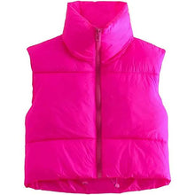 Load image into Gallery viewer, Women's Winter Crop Vest Lightweight Sleeveless Warm Outerwear Puffer Vest Padded Gilet
