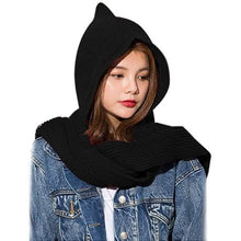 Load image into Gallery viewer, Women's Winter Knitted Hooded Long Scarf
