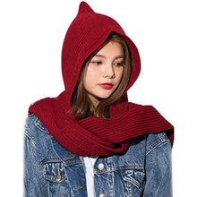 Load image into Gallery viewer, Women's Winter Knitted Hooded Long Scarf
