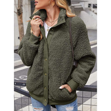 Load image into Gallery viewer, Womens Winter Sherpa Fleece Button Jacket Coat
