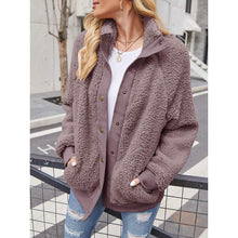 Load image into Gallery viewer, Womens Winter Sherpa Fleece Button Jacket Coat
