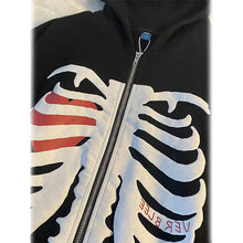 Load image into Gallery viewer, Women's Zip Up Skeleton Letter Hoodie Sweatshirt
