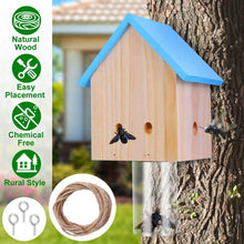 Load image into Gallery viewer, Wood Carpenter Bee Trap Outdoor Natural Pine Wood
