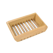 Load image into Gallery viewer, Wooden Natural Bamboo Soap Dishes Tray Holder Storage Soap Rack Plate Box Container Portable Bathroom Soap Dish Storage Box Bathroom Wooden Soap Case Holder Home Hand Craft Natural Wood Dish Holder for Soap Sponge
