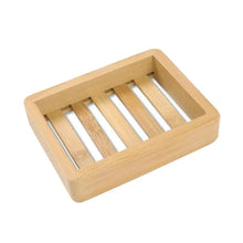 Load image into Gallery viewer, Wooden Natural Bamboo Soap Dishes Tray Holder Storage Soap Rack Plate Box Container Portable Bathroom Soap Dish Storage Box Bathroom Wooden Soap Case Holder Home Hand Craft Natural Wood Dish Holder for Soap Sponge
