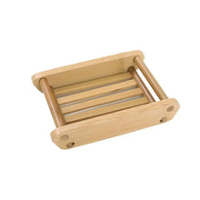 Load image into Gallery viewer, Wooden Natural Bamboo Soap Dishes Tray Holder Storage Soap Rack Plate Box Container Portable Bathroom Soap Dish Storage Box Bathroom Wooden Soap Case Holder Home Hand Craft Natural Wood Dish Holder for Soap Sponge
