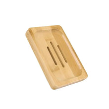 Load image into Gallery viewer, Wooden Natural Bamboo Soap Dishes Tray Holder Storage Soap Rack Plate Box Container Portable Bathroom Soap Dish Storage Box Bathroom Wooden Soap Case Holder Home Hand Craft Natural Wood Dish Holder for Soap Sponge
