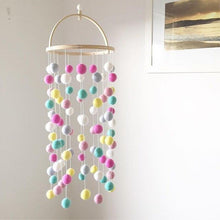 将图片加载到图库查看器，Wooden Ring With Felt Balls Wind Chimes Newborn Baby Bed Bell Pendant Kids Room Decoration Wooden Wind Chime Bed Bell Nursery Mobile Crib Bed Bell Wall Hanging Ornament
