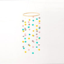 将图片加载到图库查看器，Wooden Ring With Felt Balls Wind Chimes Newborn Baby Bed Bell Pendant Kids Room Decoration Wooden Wind Chime Bed Bell Nursery Mobile Crib Bed Bell Wall Hanging Ornament
