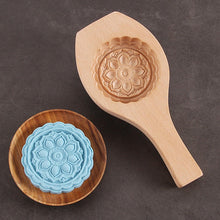 Load image into Gallery viewer, Wooden Tradition Moon Cake Molds Desserts Tools Cake Biscuit Baking Mold Three Dimensional Flower Pattern Wooden Mold Carved Round Wooden Mould Press Mooncake Mold Middle Eastern Cookie  Cake Mold
