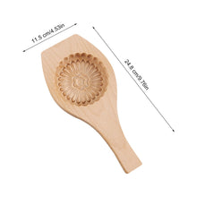 Load image into Gallery viewer, Wooden Tradition Moon Cake Molds Desserts Tools Cake Biscuit Baking Mold Three Dimensional Flower Pattern Wooden Mold Carved Round Wooden Mould Press Mooncake Mold Middle Eastern Cookie  Cake Mold
