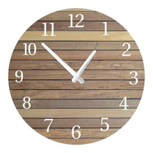 将图片加载到图库查看器，Wooden Wall Clock 10 Inch Silent Non Ticking Quartz Wall Clock 10 Inch Silent Non-Ticking Wooden Wall Clocks Battery Operated Country Retro Rustic Style Decorative for Living Room Kitchen  Retro Fashion Wood Wall Clock Decorative for Living Room Kitchen
