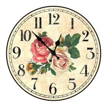将图片加载到图库查看器，Wooden Wall Clock 10 Inch Silent Non Ticking Quartz Wall Clock 10 Inch Silent Non-Ticking Wooden Wall Clocks Battery Operated Country Retro Rustic Style Decorative for Living Room Kitchen  Retro Fashion Wood Wall Clock Decorative for Living Room Kitchen
