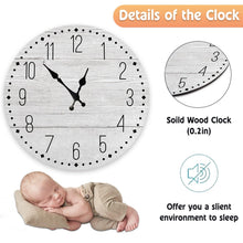 将图片加载到图库查看器，Wooden Wall Clock 10 Inch Silent Non Ticking Quartz Wall Clock 10 Inch Silent Non-Ticking Wooden Wall Clocks Battery Operated Country Retro Rustic Style Decorative for Living Room Kitchen  Retro Fashion Wood Wall Clock Decorative for Living Room Kitchen
