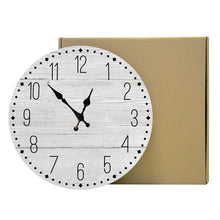 将图片加载到图库查看器，Wooden Wall Clock 10 Inch Silent Non Ticking Quartz Wall Clock 10 Inch Silent Non-Ticking Wooden Wall Clocks Battery Operated Country Retro Rustic Style Decorative for Living Room Kitchen  Retro Fashion Wood Wall Clock Decorative for Living Room Kitchen
