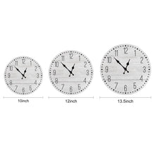 将图片加载到图库查看器，Wooden Wall Clock 10 Inch Silent Non Ticking Quartz Wall Clock 10 Inch Silent Non-Ticking Wooden Wall Clocks Battery Operated Country Retro Rustic Style Decorative for Living Room Kitchen  Retro Fashion Wood Wall Clock Decorative for Living Room Kitchen
