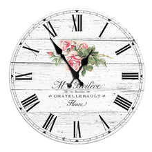 将图片加载到图库查看器，Wooden Wall Clock 10 Inch Silent Non Ticking Quartz Wall Clock 10 Inch Silent Non-Ticking Wooden Wall Clocks Battery Operated Country Retro Rustic Style Decorative for Living Room Kitchen  Retro Fashion Wood Wall Clock Decorative for Living Room Kitchen
