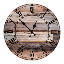 将图片加载到图库查看器，Wooden Wall Clock 10 Inch Silent Non Ticking Quartz Wall Clock 10 Inch Silent Non-Ticking Wooden Wall Clocks Battery Operated Country Retro Rustic Style Decorative for Living Room Kitchen  Retro Fashion Wood Wall Clock Decorative for Living Room Kitchen

