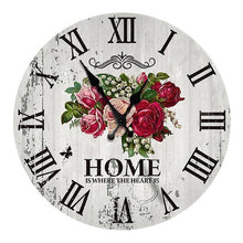 将图片加载到图库查看器，Wooden Wall Clock 10 Inch Silent Non Ticking Quartz Wall Clock 10 Inch Silent Non-Ticking Wooden Wall Clocks Battery Operated Country Retro Rustic Style Decorative for Living Room Kitchen  Retro Fashion Wood Wall Clock Decorative for Living Room Kitchen
