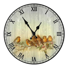 将图片加载到图库查看器，Wooden Wall Clock 10 Inch Silent Non Ticking Quartz Wall Clock 10 Inch Silent Non-Ticking Wooden Wall Clocks Battery Operated Country Retro Rustic Style Decorative for Living Room Kitchen  Retro Fashion Wood Wall Clock Decorative for Living Room Kitchen
