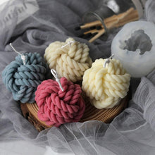 将图片加载到图库查看器，Woolen Candle Silicone Molds Candle Silicone Molds 3D Candle Molds Woolen Ball Mold And Knot Mold Ball Of Yarn Design Mold For Candle Making And Making Soap Wax Mold Woolen Ball Design Handmade Candle Scented Candle Wax Mold Home Decor
