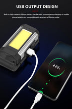 Load image into Gallery viewer, Work Light Rechargeable LED Camping Waterpoof Portable Multifunctional Adjustable USB Light Hanging Hook&amp; Magnetic Base Flashlight For Hurricane Camping Hiking Riding Fishing Jogging Household
