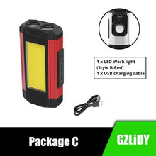 Load image into Gallery viewer, Work Light Rechargeable LED Camping Waterpoof Portable Multifunctional Adjustable USB Light Hanging Hook&amp; Magnetic Base Flashlight For Hurricane Camping Hiking Riding Fishing Jogging Household
