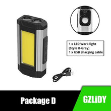 Load image into Gallery viewer, Work Light Rechargeable LED Camping Waterpoof Portable Multifunctional Adjustable USB Light Hanging Hook&amp; Magnetic Base Flashlight For Hurricane Camping Hiking Riding Fishing Jogging Household
