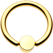 Load image into Gallery viewer, 12G 1/2 Clear Gem 5mm Disc Gold IP BCR Captive Ring
