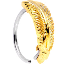 Load image into Gallery viewer, 20G 5/16 Gold Tone Feather Seamless Circular Ring
