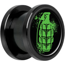 将图片加载到图库查看器，Green Grenade Black Anodized Screw Fit Plug Set 1/2
