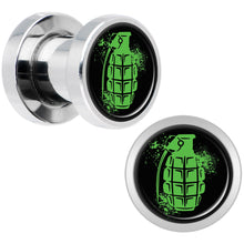 Load image into Gallery viewer, Green Grenade Steel Screw Fit Plug Set 2G
