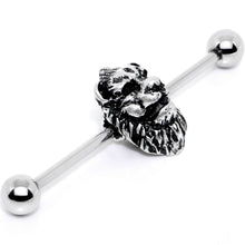 Load image into Gallery viewer, 14G Fearsome Roaring Lion Charm Industrial Barbell 38mm
