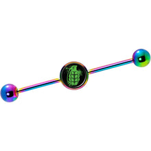 将图片加载到图库查看器，14G Green Grenade Rainbow Industrial Barbell 37mm
