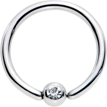 Load image into Gallery viewer, 18G 3/8 Clear CZ Gem Steel 3mm Ball BCR Captive Ring
