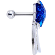将图片加载到图库查看器，16G 1/4 Blue Gem Star Comet Tragus Cartilage Earring
