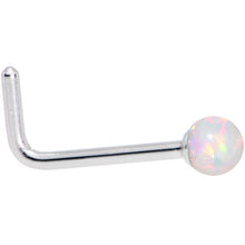 Load image into Gallery viewer, Multi Color 2.5mm Synthetic Opal Ball L Shaped Nose Ring 4 Pack Set
