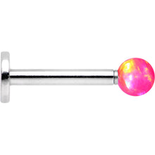 Load image into Gallery viewer, 5/16 Pink Faux Opal 3mm Ball Internally Threaded Labret Monroe
