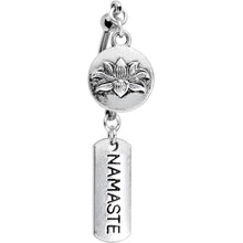 将图片加载到图库查看器，Handcrafted Namaste Lotus Flower Double Mount Dangle Belly Ring
